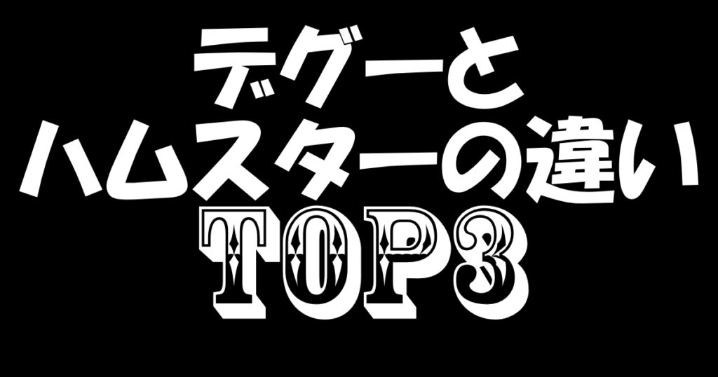 デグーとハムスターの違いTOP3